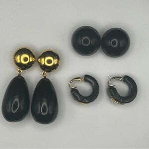 Retro '80s/'90s Statement Earrings –‎ Lot of 3